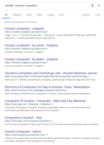 allintitle google search command example screenshot
